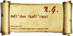 Nádas Györgyi névjegykártya
